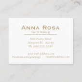 *~*の金ゴールドのシックで幾何学的な紫色のマゼンタの水彩画 名刺 (裏面)