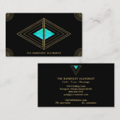 *~*の金ゴールドの三角形の神聖な幾何学の黒の錬金術 名刺 (正面/裏面)
