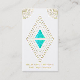 *~*の金ゴールドの三角形の錬金術の神聖な幾何学の白 名刺