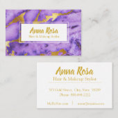 *~*の金ゴールドの大理石のシックな濃紫色の人気がある 名刺 (正面/裏面)