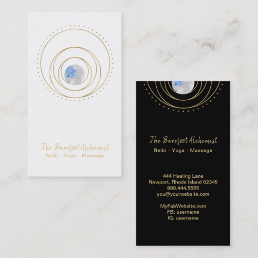 *~*の金ゴールドの幾何学的な宇宙神聖な幾何学Boho 名刺 (正面/裏面)