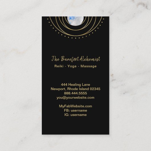 *~*の金ゴールドの幾何学的な宇宙神聖な幾何学Boho 名刺 (裏面)
