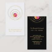 *~*の金ゴールドの幾何学的な月の神聖な幾何学Boho 名刺 (正面/裏面)