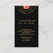 *~*の金ゴールドの幾何学的な月の神聖な幾何学Boho 名刺 (裏面)