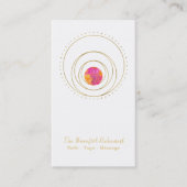 *~*の金ゴールドの幾何学的な月の神聖な幾何学Boho 名刺 (正面)