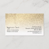 *~*の金ゴールドの水のパステル調の白くグラデーションな勾配のグリッター 名刺 (裏面)