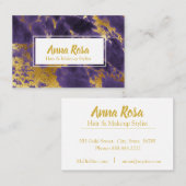 *~*の金ゴールドの濃紫色の大理石のシックで人気があるなモダン 名刺 (正面/裏面)