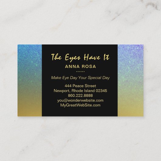 *~*の金ゴールドの紫色の青くガーリーな鞭延長額 名刺 (裏面)