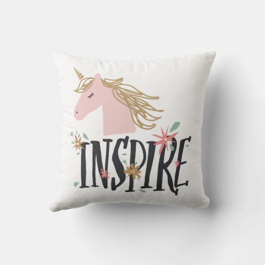 |の金ゴールドの鬣のユニコーンをインスパイア クッション (裏面)