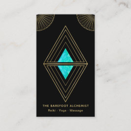 *~*の金ゴールドの黒の三角形の錬金術の神聖な幾何学 名刺