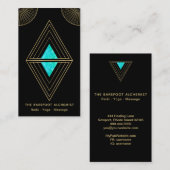 *~*の金ゴールドの黒の三角形の錬金術の神聖な幾何学 名刺 (正面/裏面)
