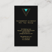 *~*の金ゴールドの黒の三角形の錬金術の神聖な幾何学 名刺 (裏面)