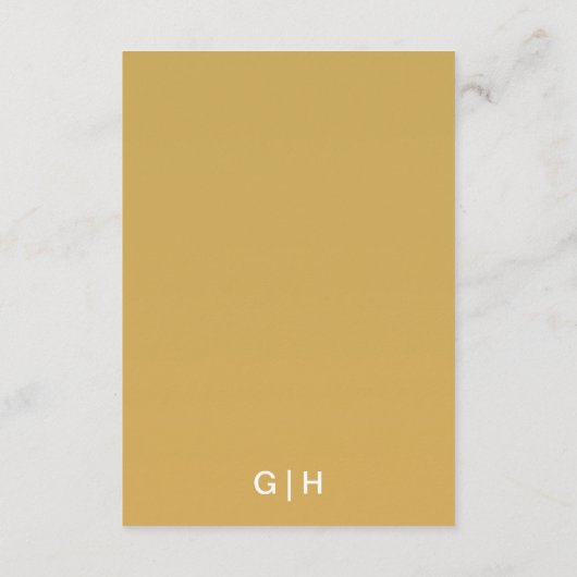 の金ゴールド結婚ホワイトウェーブラインのミニマエレガントリスト エンクロージャーカード (裏面)