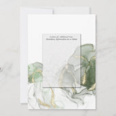 の金ゴールド結婚ミュートセージ緑インクC 招待状 (裏面)