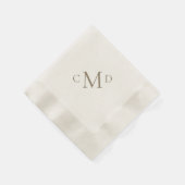 の金ゴールド結婚モノグラムクリームを組み合わせたカクテル 縁ありカクテルナプキン (角)