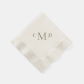 の金ゴールド結婚混合モノグラムのクリームを組み合わせたカクテル 縁ありカクテルナプキン (角)