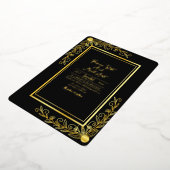 の金結婚の背景フローラ金箔 箔招待状 (回転した状態)