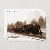 ～の鉄道列車をピンシーな冬のシーンにハガキで描く ポストカード (正面/裏面)