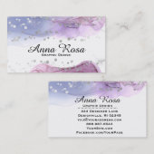 *~*の銀のグリッターの近代美術の抽象芸術の水彩画 名刺 (正面/裏面)