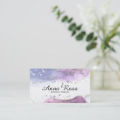 *~*の銀のグリッターの近代美術の抽象芸術の水彩画 名刺 (スタンド正面)