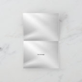 の銀結婚光沢のあるグレーのハート幾何学的エレガント サンキューカード (内部)