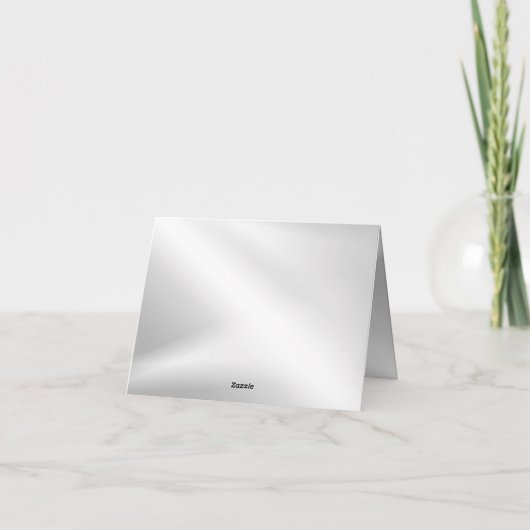 の銀結婚光沢のあるグレーのハート幾何学的エレガント サンキューカード (裏面)