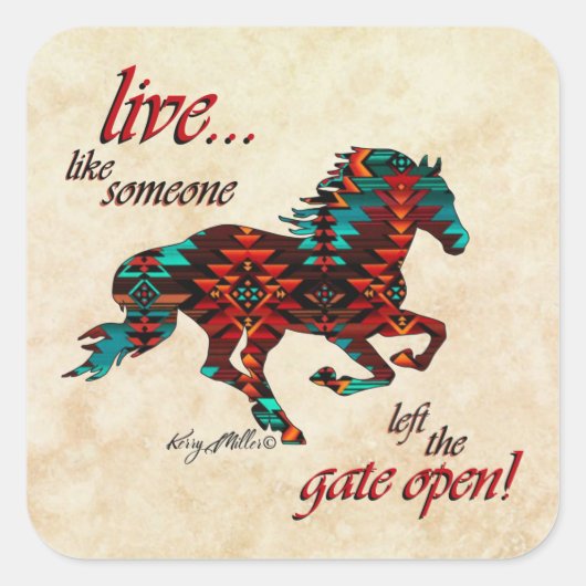 の門を開け離れた四角のステッキのように生きる スクエアシール (正面)