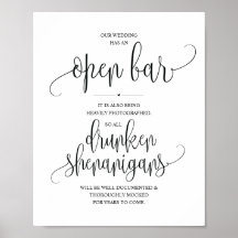 の開結婚バー、酔っ払ったシェナニガン徴候