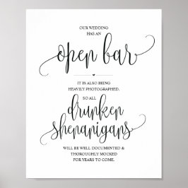 の開結婚バー、酔っ払ったシェナニガン徴候 ポスター