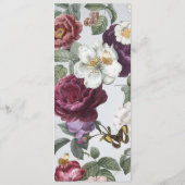 の開花結婚フローラフラワーバタフライヴィンテージメニュー メニュー (裏面)