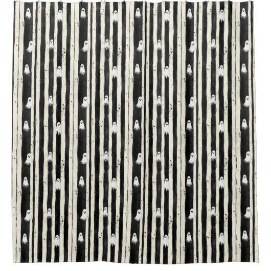 の間のストライプささやき声 シャワーカーテン (正面)