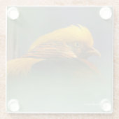 の間の金離れのキジ ガラスコースター (裏面)