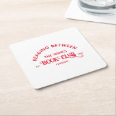 の間読のウィンズブッククラブレッドクレスト スクエアペーパーコースター (アングル)