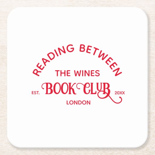 の間読のウィンズブッククラブレッドクレスト スクエアペーパーコースター (正面)