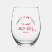 の間読のウィンズブッククラブレッドクレスト ステムなしワイングラス (正面)