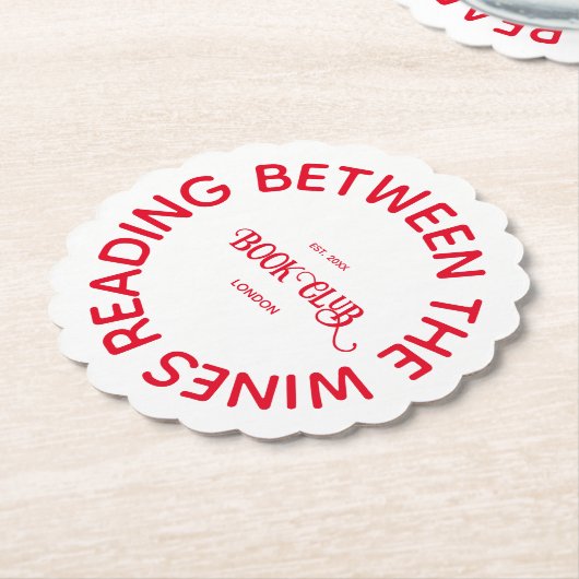 の間読のウィンズブッククラブレッドクレスト ペーパーコースター (アングル)