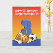 の関係カスタム誕生ブラザーボーイズサードバースデースポー カード (黄色い花)