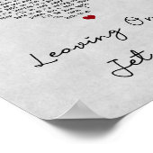 の離れジェット飛行機グレーハートソング歌詞プリント ポスター (角)