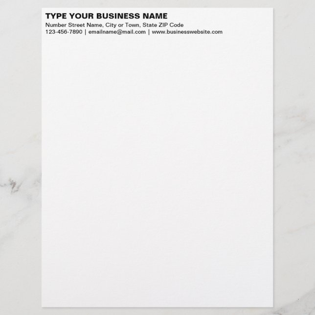 ～の離れ整列した黒いプレーン文字 レターヘッド (正面)