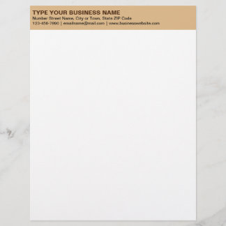 ～の離れ薄い茶色の見出しに整列したプレーン文字 レターヘッド