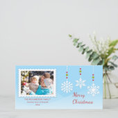 の雪つる片オーナメントクリスマスフォトカード シーズンカード (スタンド正面)