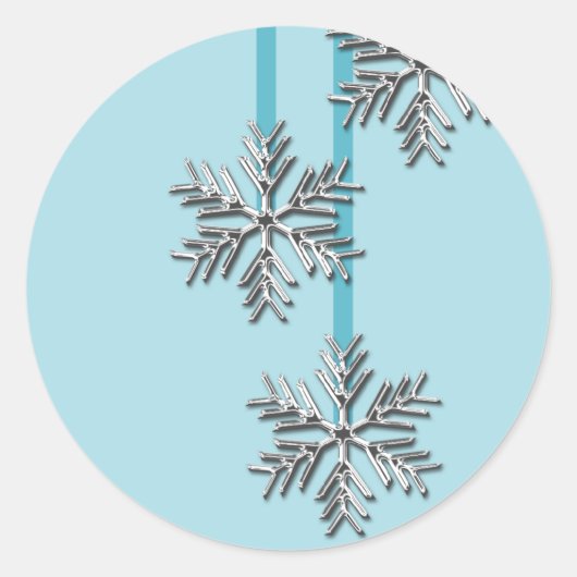 の雪つる片ホリデーカード封筒用シール ラウンドシール (正面)