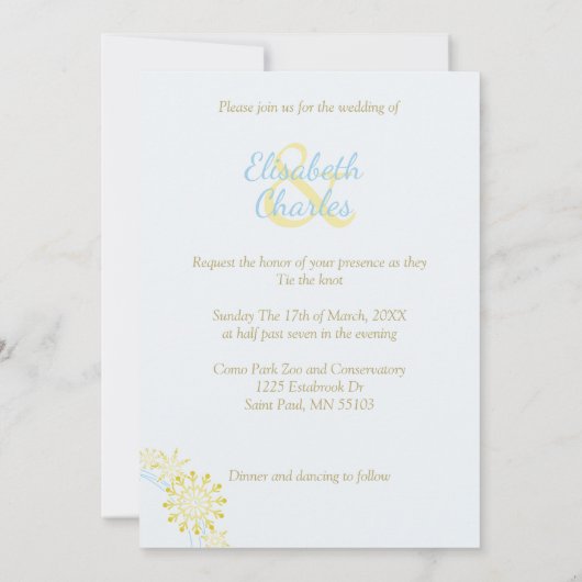 の雪インスパイアデザイン結婚 (裏面)