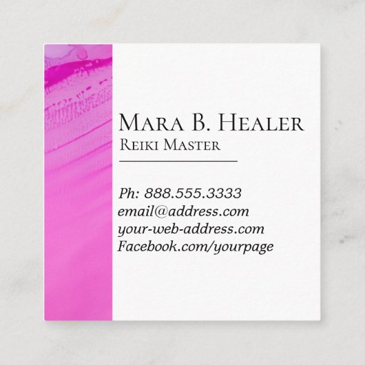 *~*の霊気のマスターの霊気の従業者の治療エネルギー スクエア名刺 (裏面)