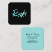 *~*の霊気のマスターまたは従業者エネルギー治療師 スクエア名刺 (正面/裏面)