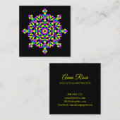 *~*の霊気のヨガのネオン幾何学的な曼荼羅の医術 スクエア名刺 (正面/裏面)