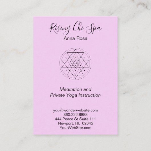 *~*の霊気のヨガの水彩画の神聖な幾何学 名刺 (裏面)