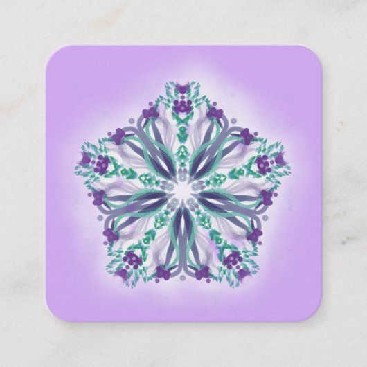 *~*の霊気のヨガ満ちている治療エネルギー治療師ライト スクエア名刺 (正面)