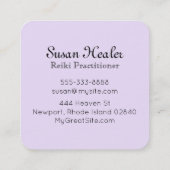 *~*の霊気のヨガ満ちている治療エネルギー治療師ライト スクエア名刺 (裏面)