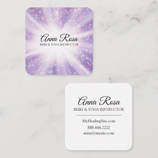 *~*の霊気の治療エネルギーは軽い労働者を放射します スクエア名刺 (正面/裏面)